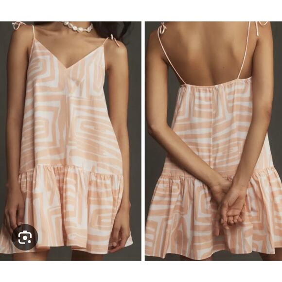 Anthropologie Maeve Peach Geo Line Design S NWT - Picture 1 of 5